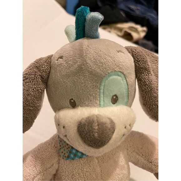 NATTOU Baby Doggie Puppy Train Musical Pull String Attach anywhere Plaid Bandana - Picture 6 of 9